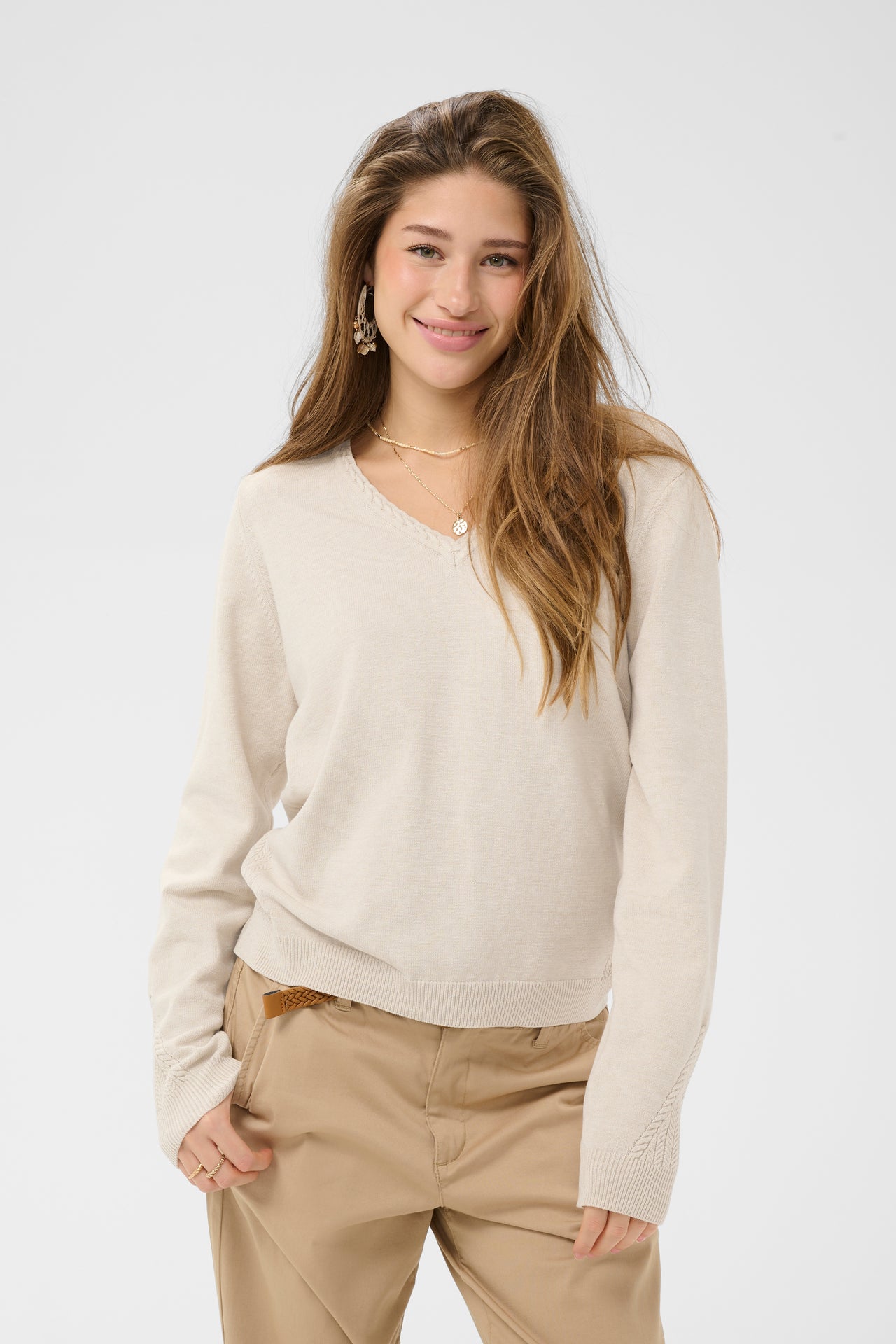 Cream DELA Jumper - Oat Melange