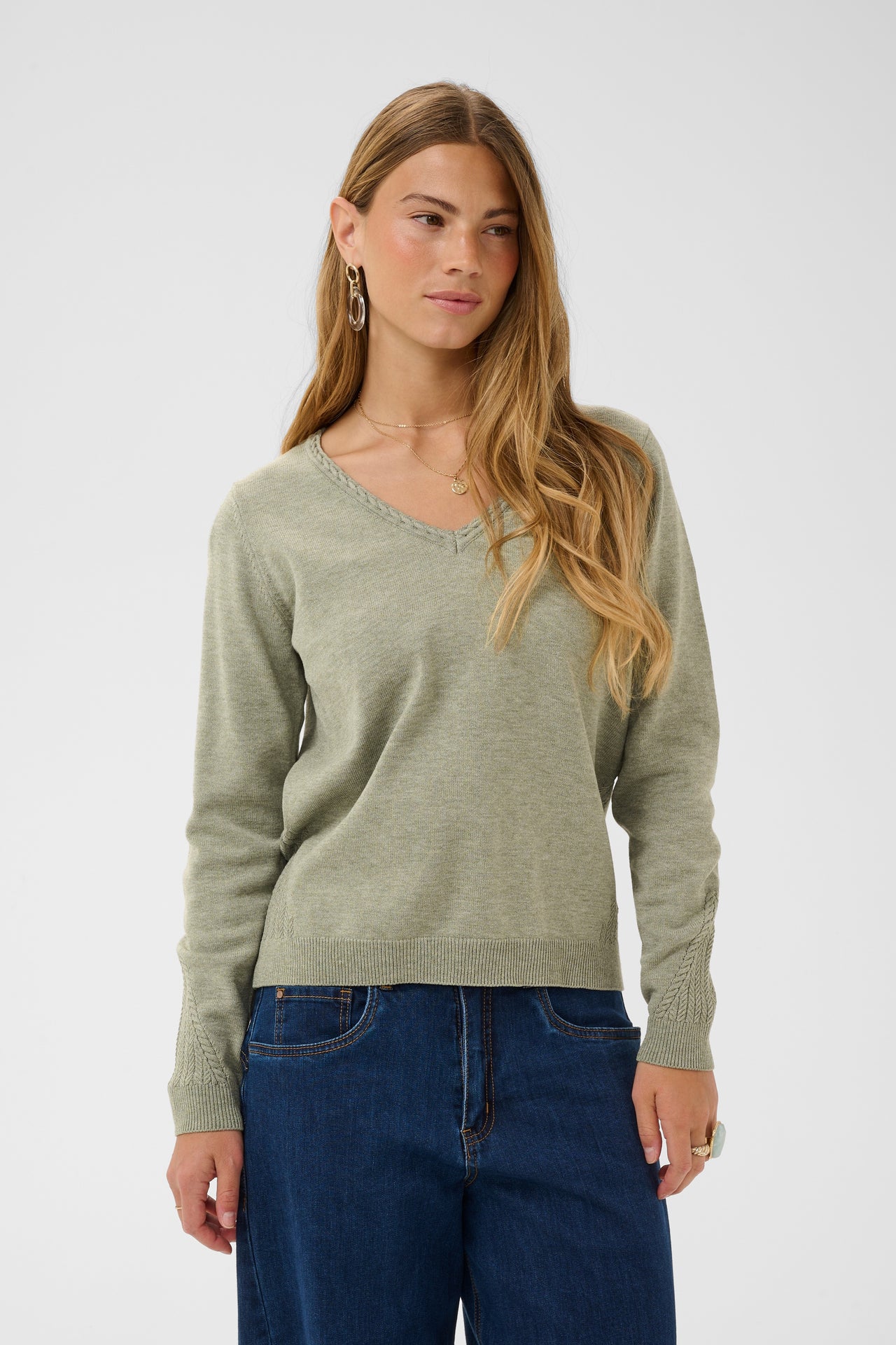 Cream DELA Jumper - Mulled Basil Melange