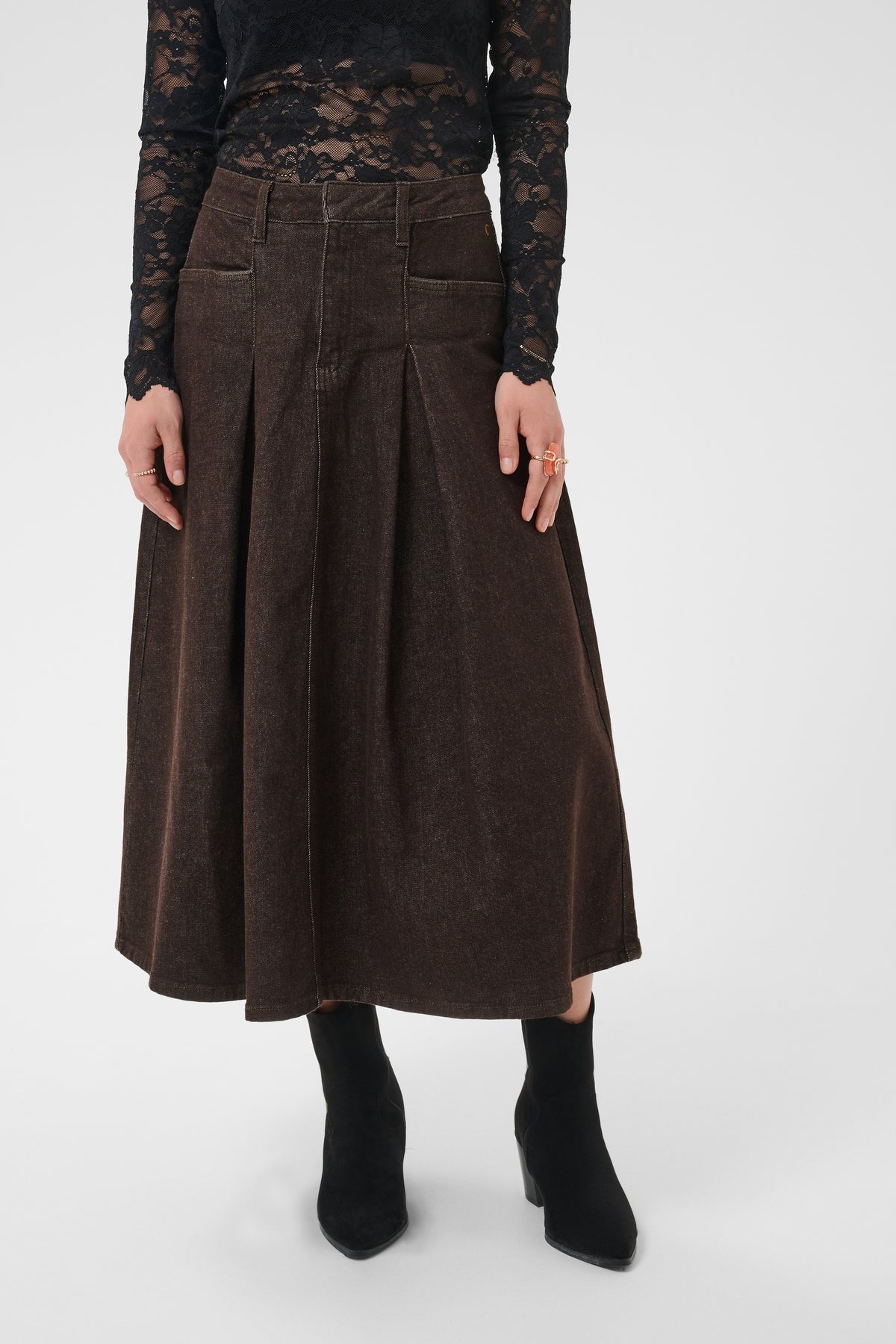 Cream RENAI Denim Skirt - Java