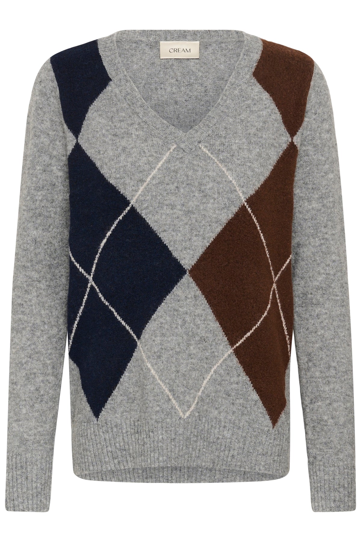 Cream HOPE Knitted Jumper - Grey Melange
