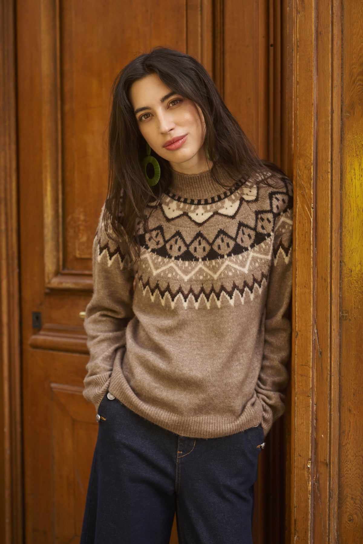 Cream CHERRIE Jumper - Brown Lentil Melange