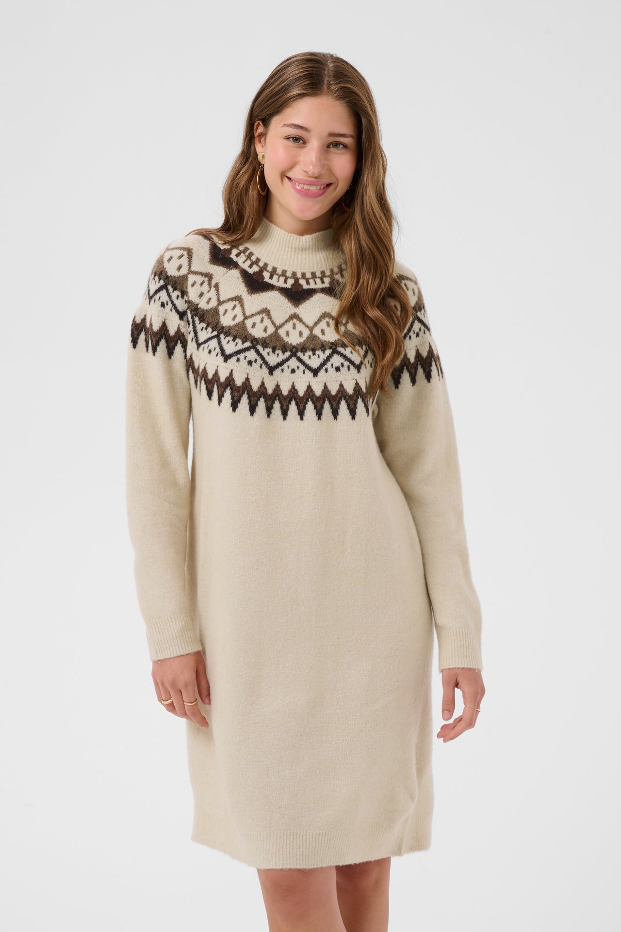 Cream CHERRIE Dress - Oatmeal Melange