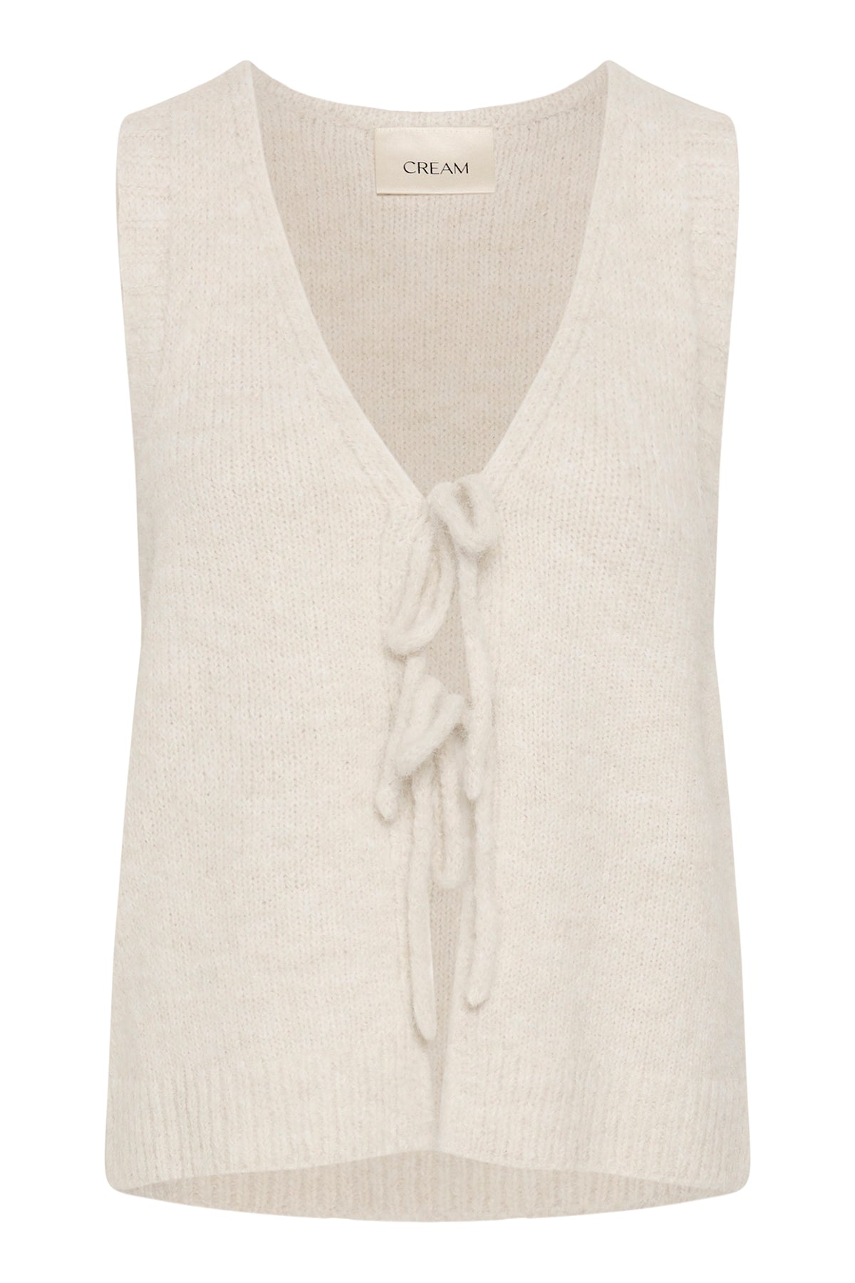 Cream CLADINE Knit Slipover - Oatmeal