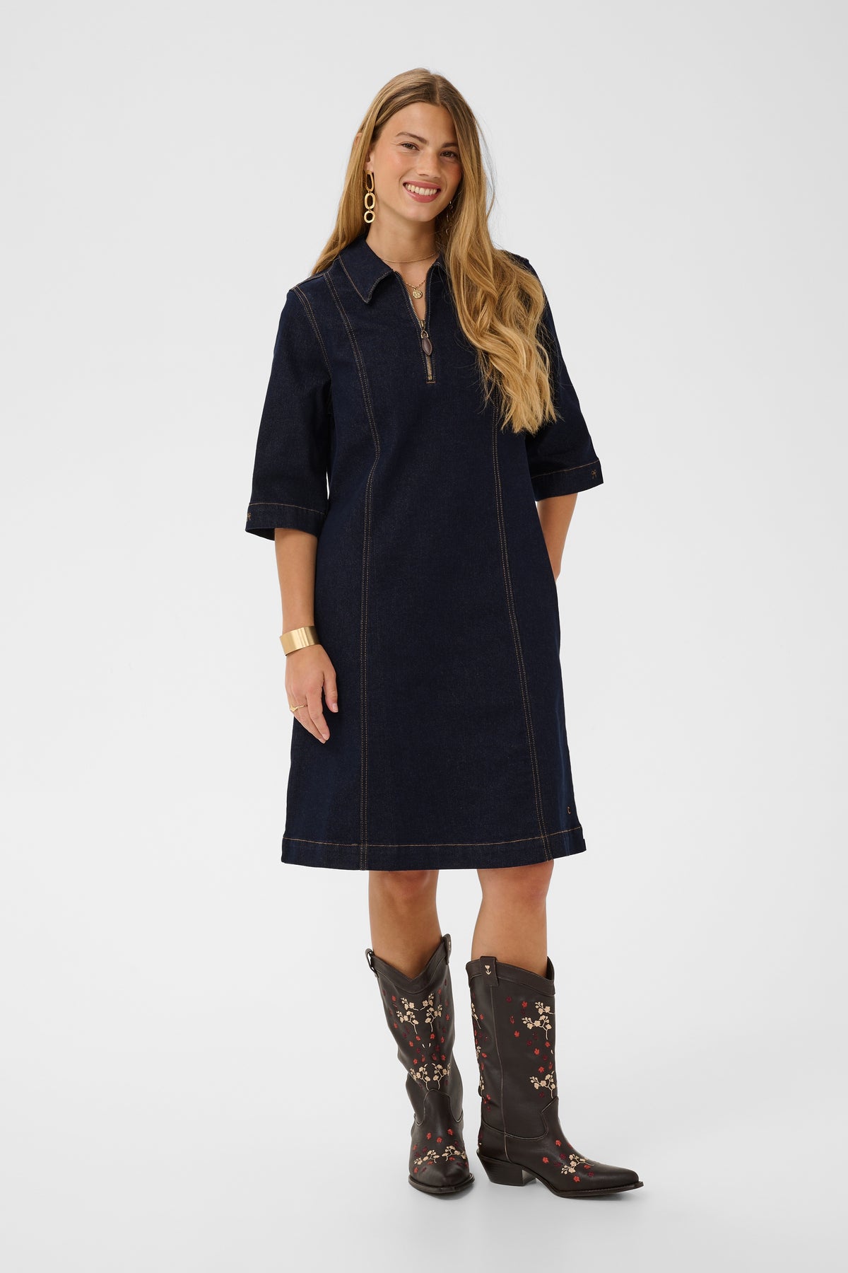 Cream EA Denim Dress - Chicago Rinse Blue Denim