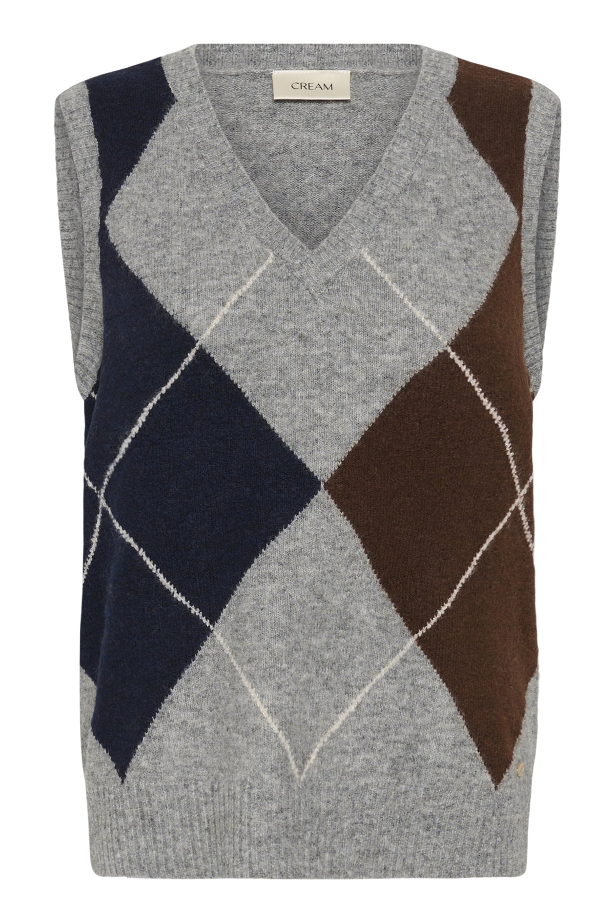 Cream HOPE Knit Slipover - Grey Melange