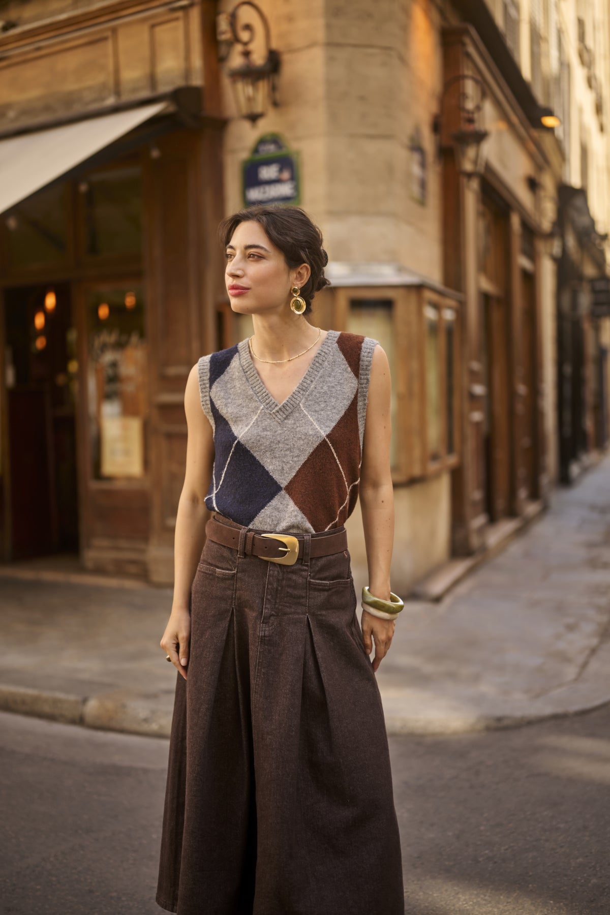 Cream HOPE Knit Slipover - Grey Melange