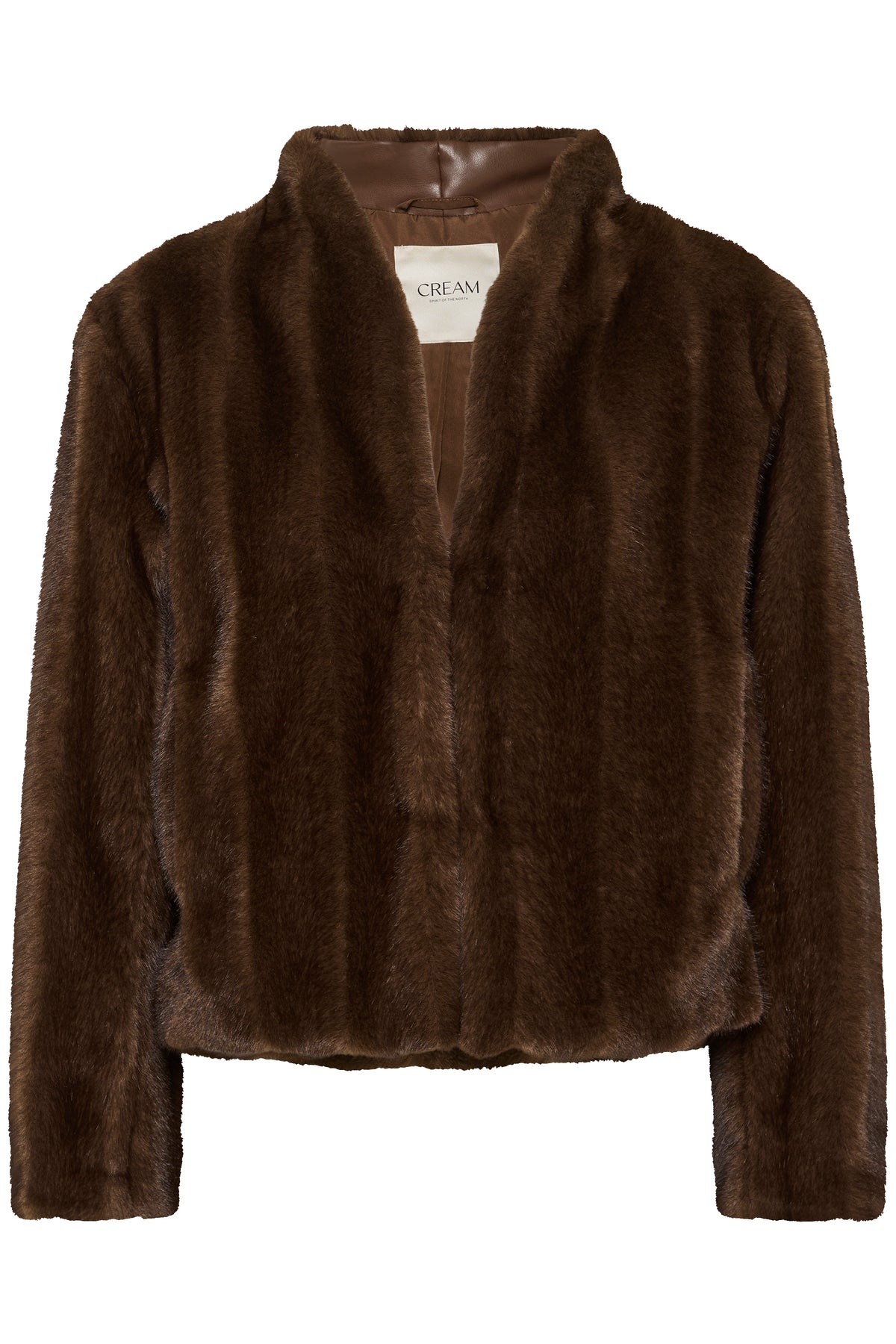 Cream FRANIA Fur Jacket - Brown Fur