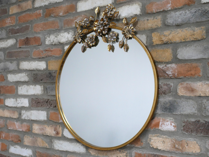 Dutch Imports Wall Mirror With Flower Decoration