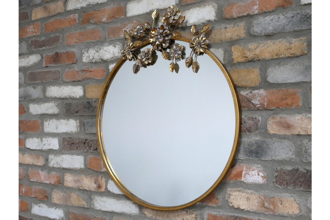 Dutch Imports Wall Mirror With Flower Decoration