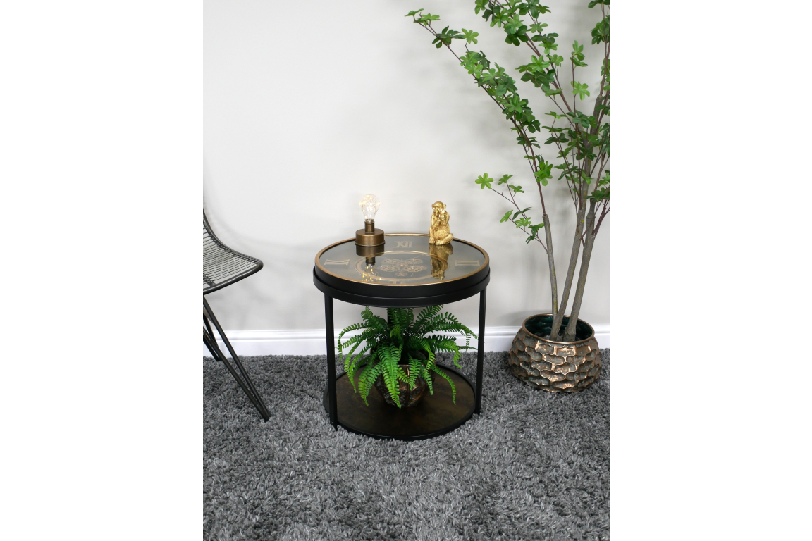 Dutch Imports Clock With Cogs Side Table