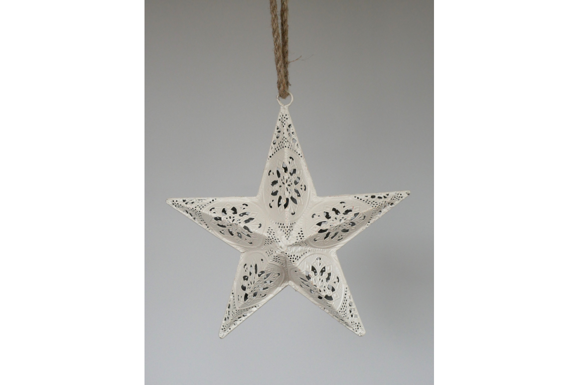 Dutch Imports Cream Metal Star
