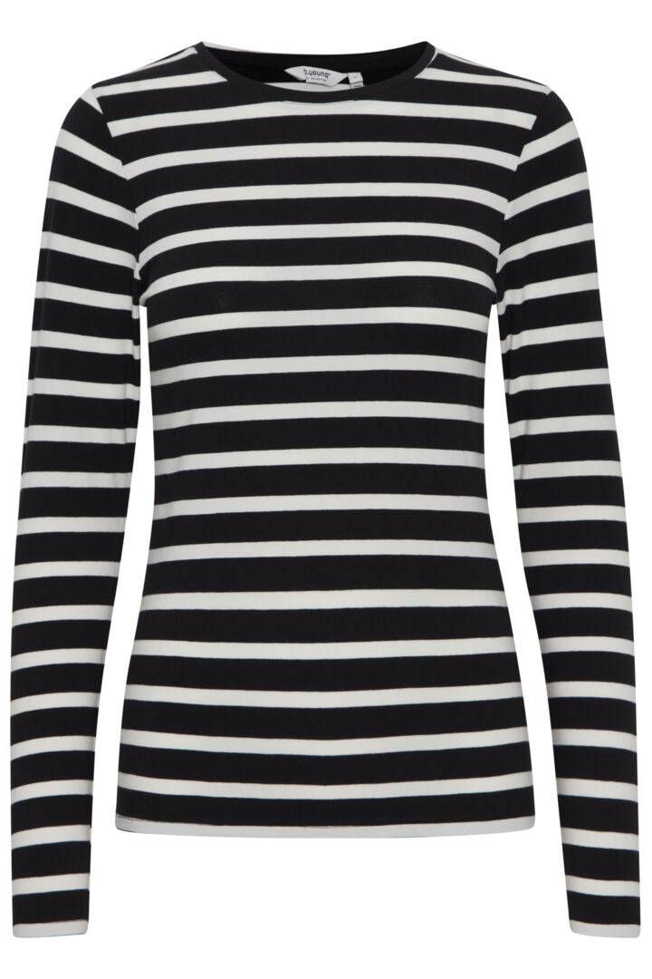 B.Young Pamila Jersey Black & White Striped T-Shirt