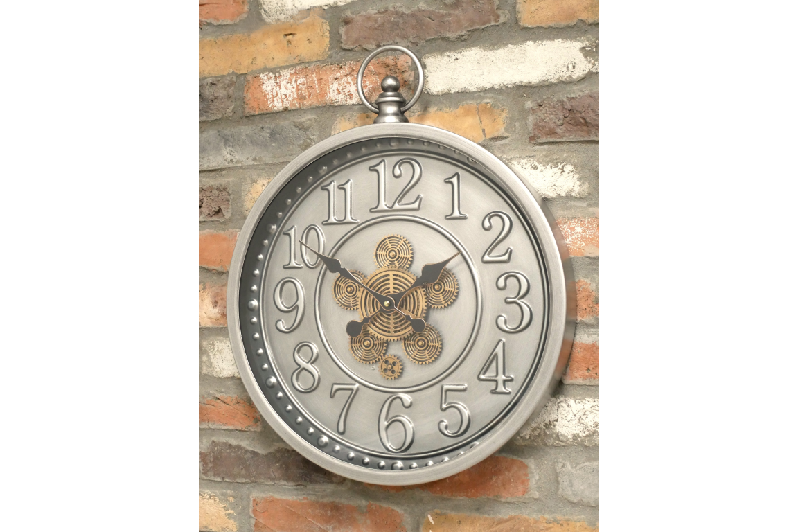 Dutch Imports Metal Industrial Wall Clock With Cogs