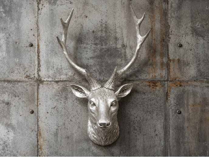 Dutch Imports Silver Stag Head