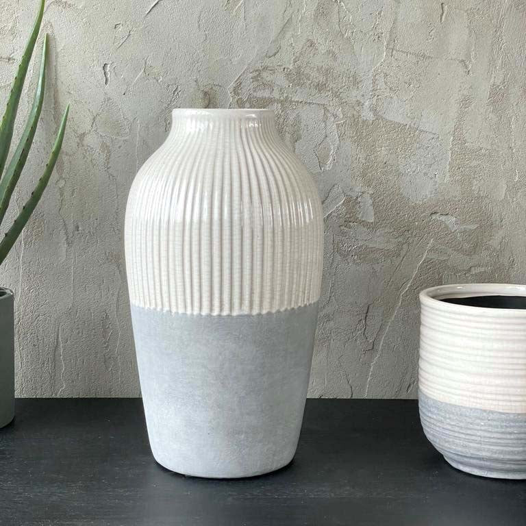 Biggie Best Two Tone Ribbed Vase