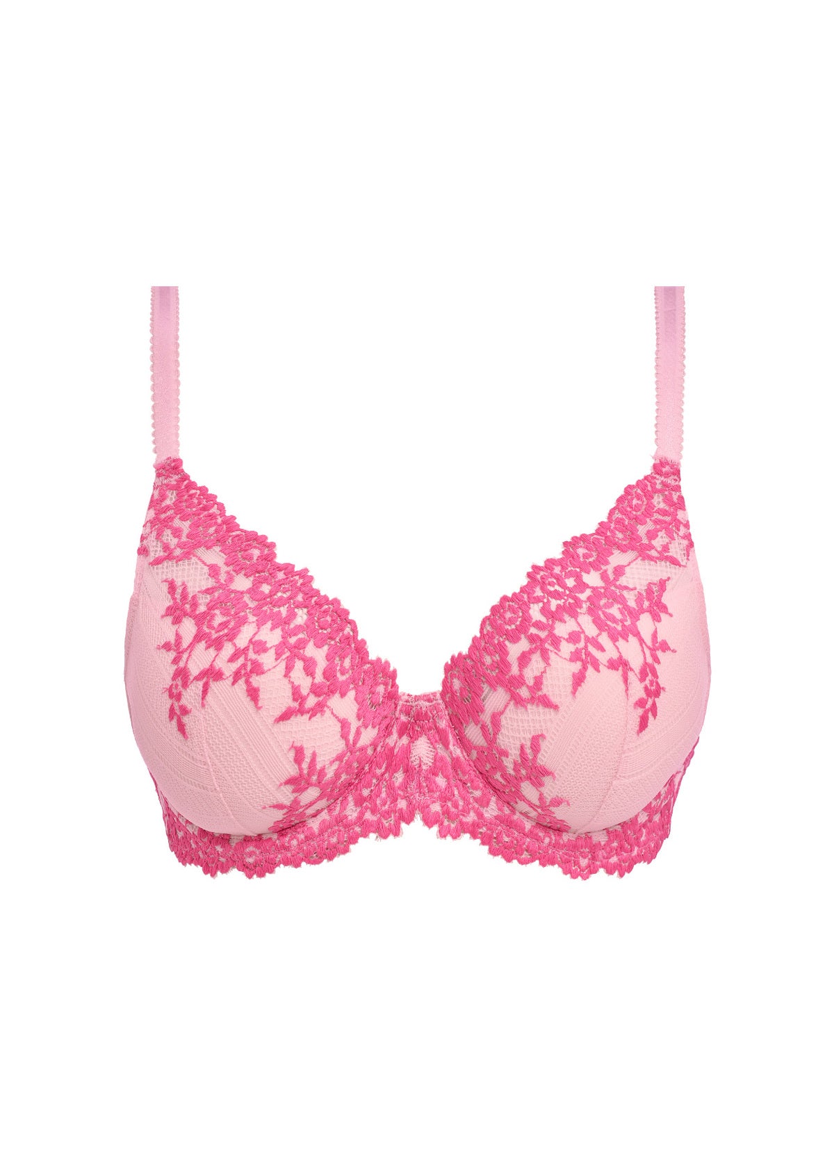 Wacoal Embrace Lace Ballet Slipper/Chateau Rose Plunge Underwire Bra
