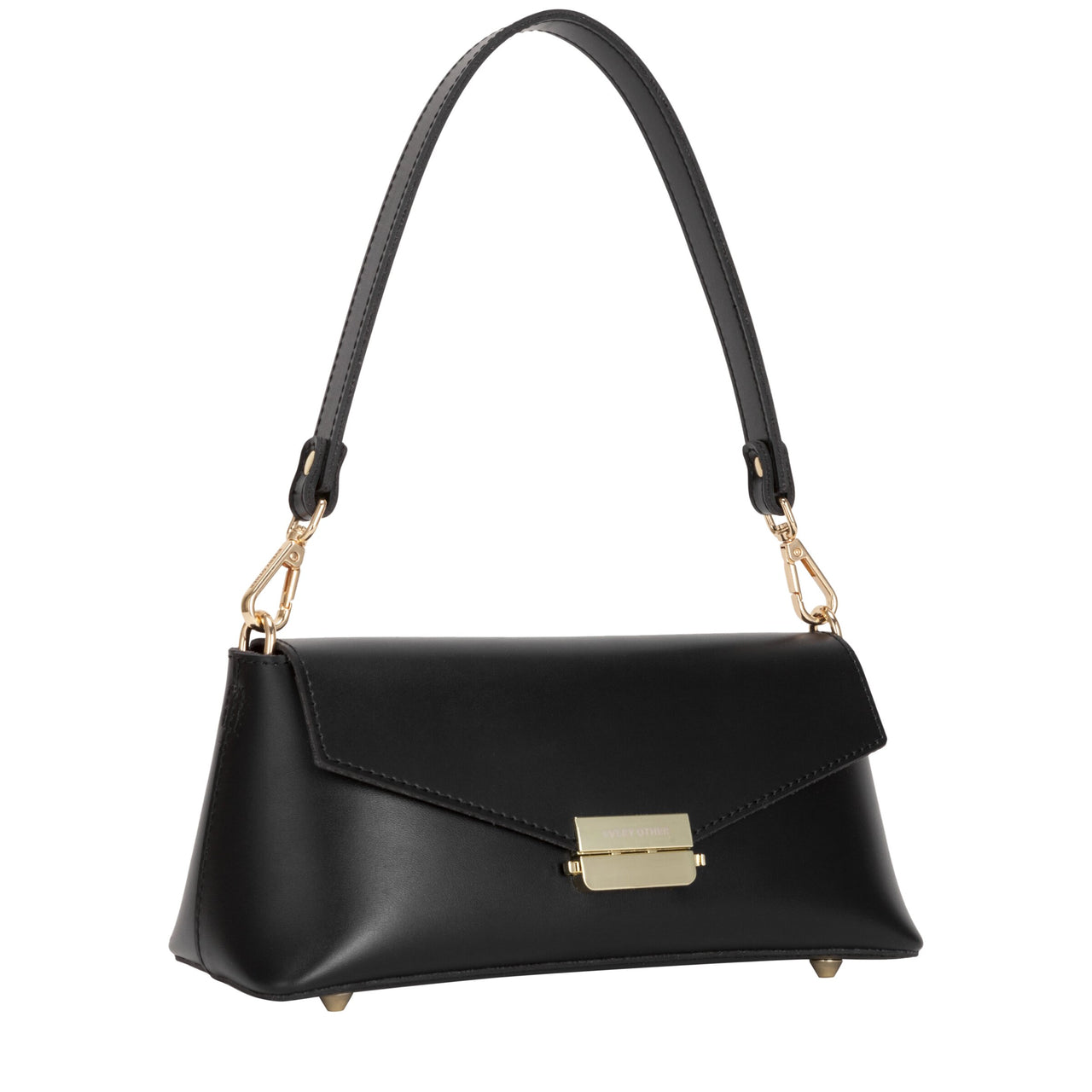 Every Other A-Line Clasp Shoulder Bag - Black