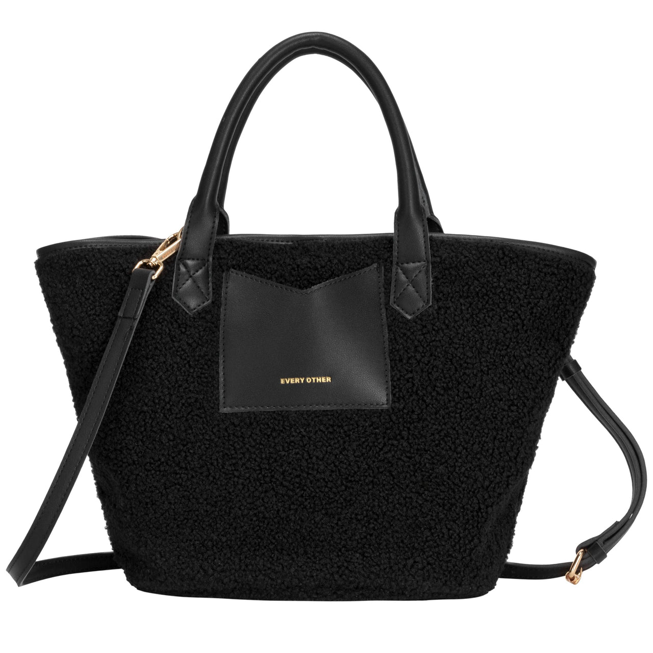 Every Other Bucket Style Sherpa Bag - Black