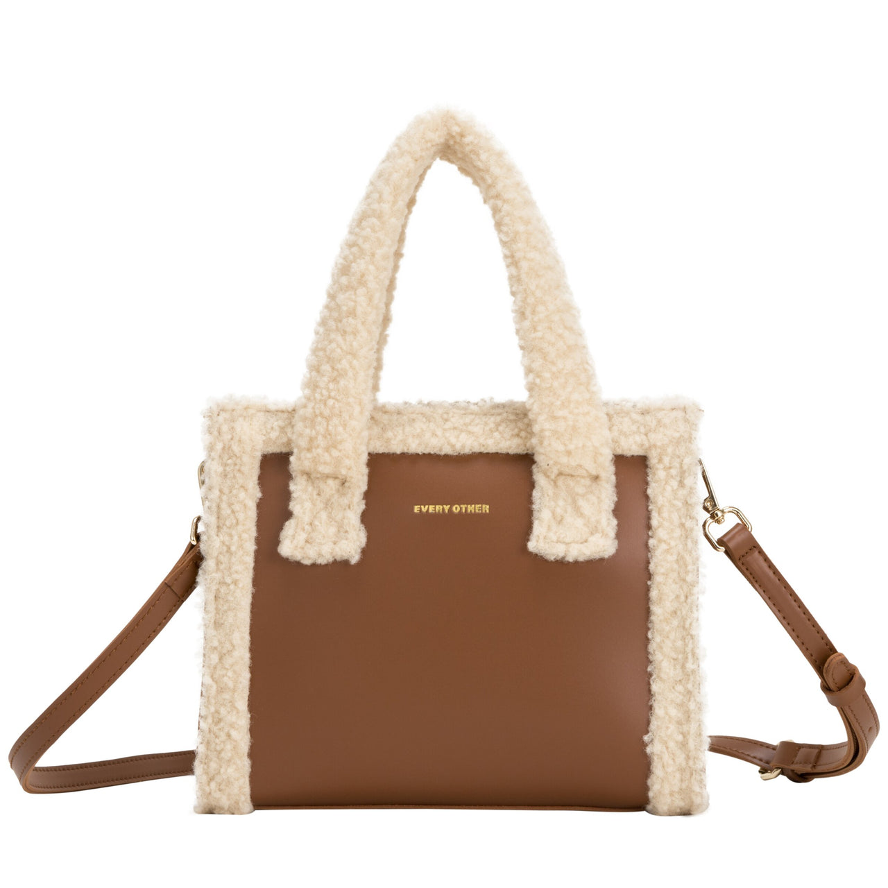 Every Other Shearling Grab Bag - Brown