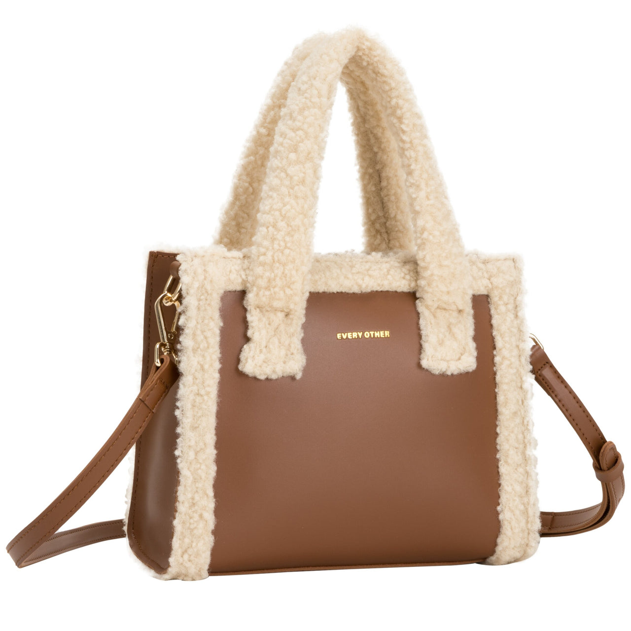 Every Other Shearling Grab Bag - Brown