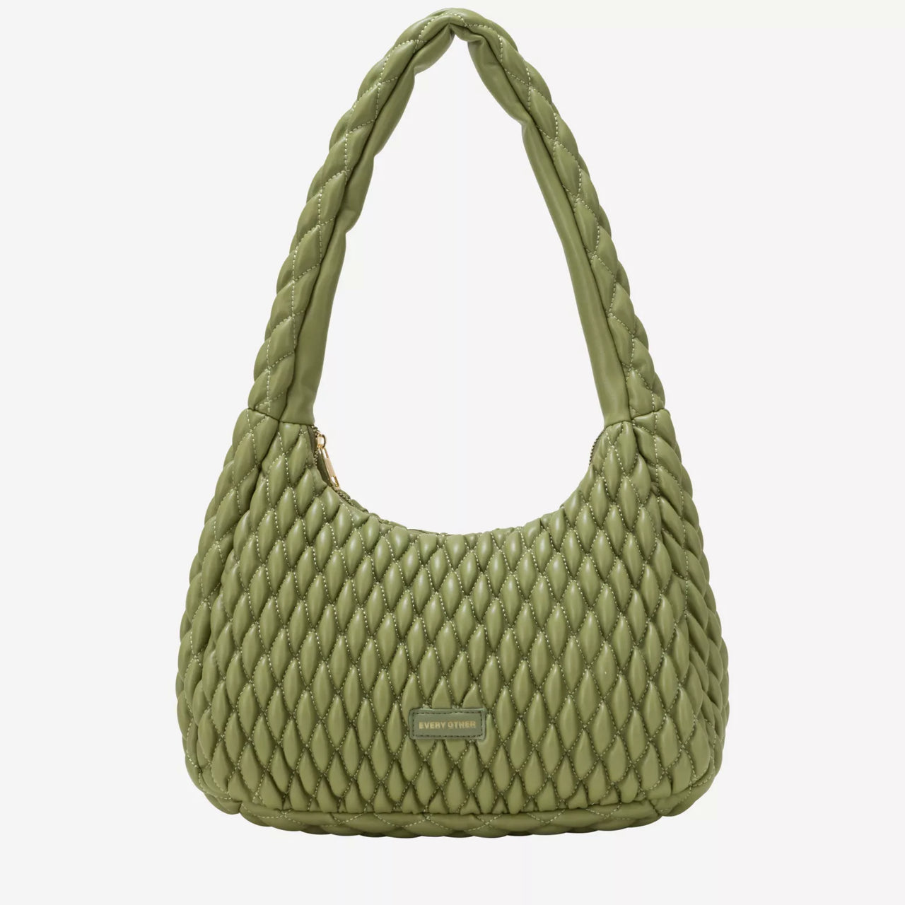 Every Other Quilted Shoulder Bag - Olive
