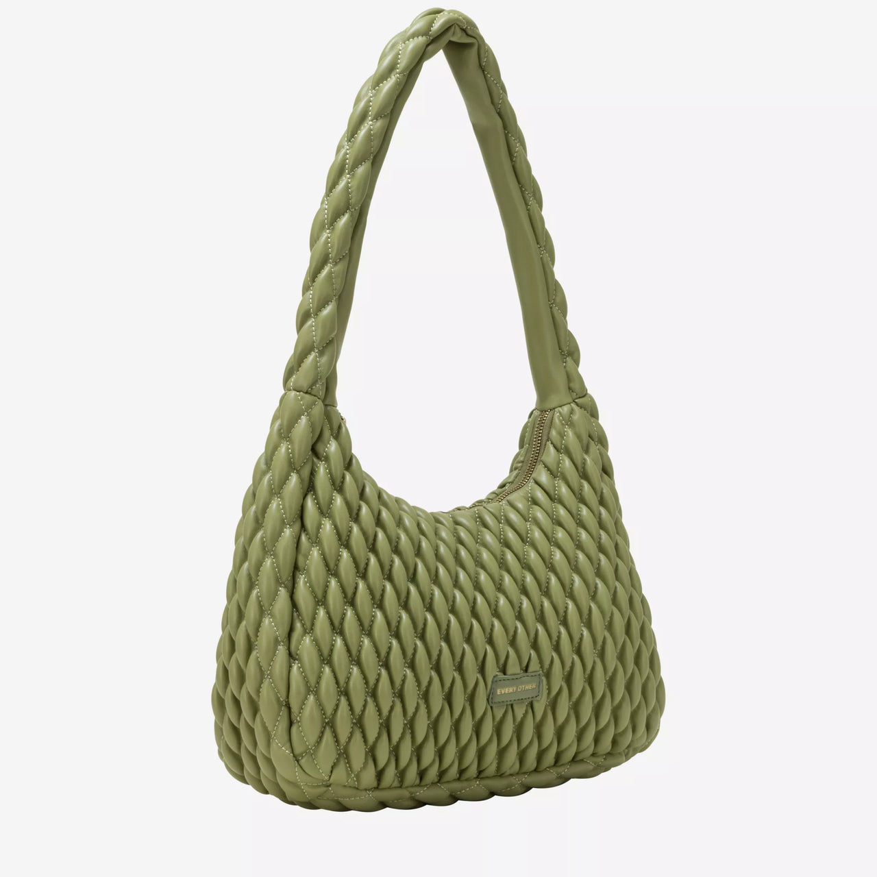Every Other Quilted Shoulder Bag - Olive