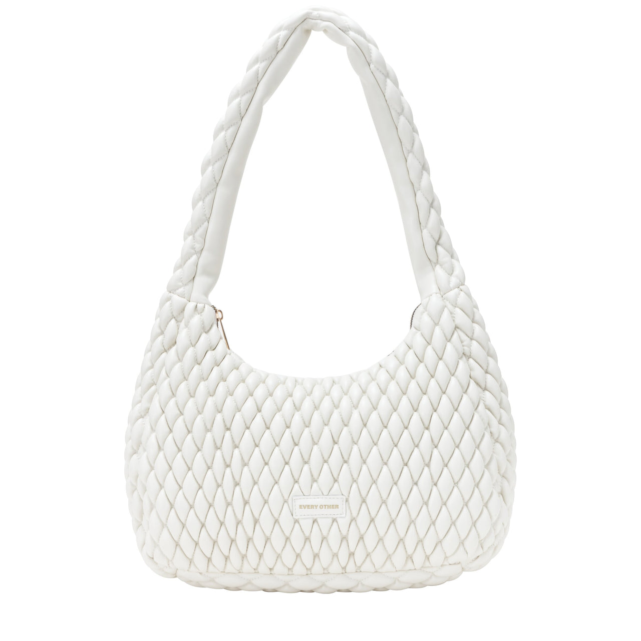 Every Other Quilted Shoulder Bag - White
