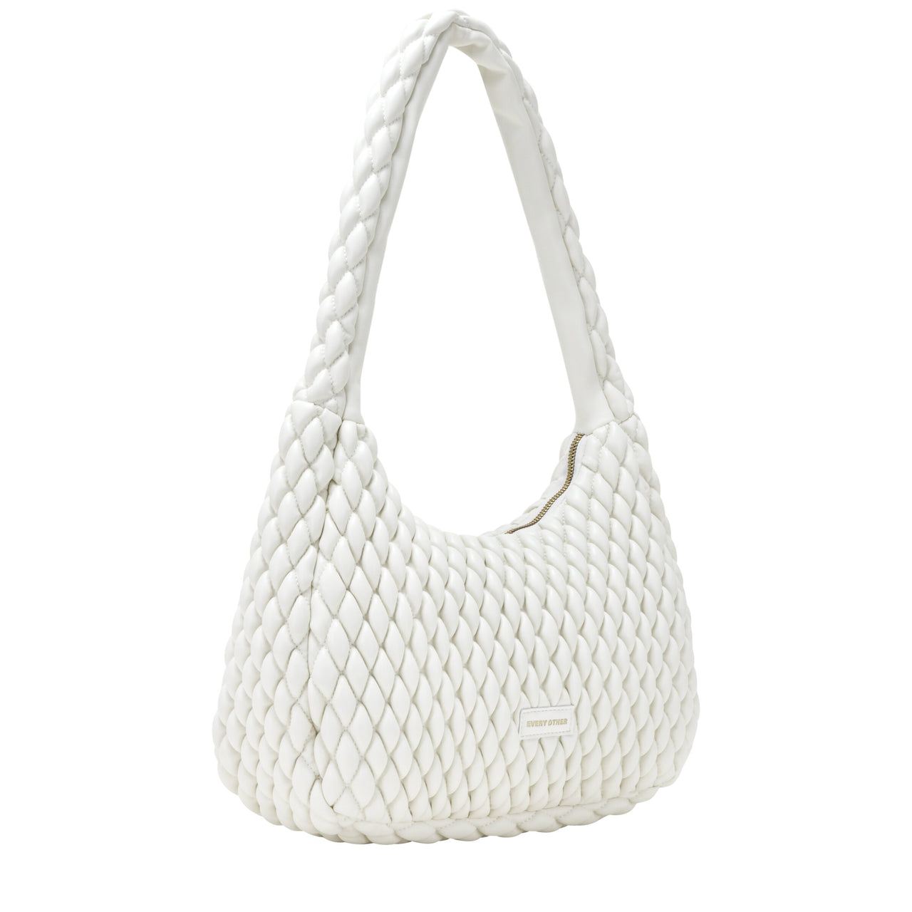 Every Other Quilted Shoulder Bag - White