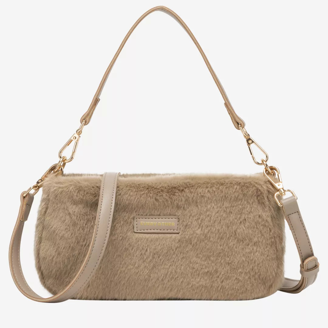 Every Other Baguette Cross Body Shoulder Bag - Taupe