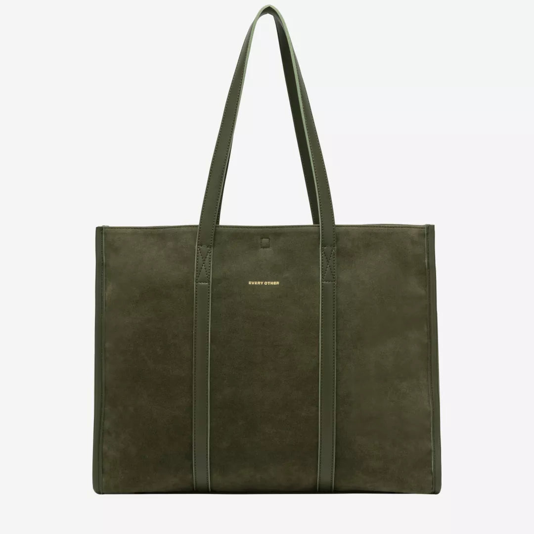 Every Other Suede Effect Large Tote Bag - Khaki