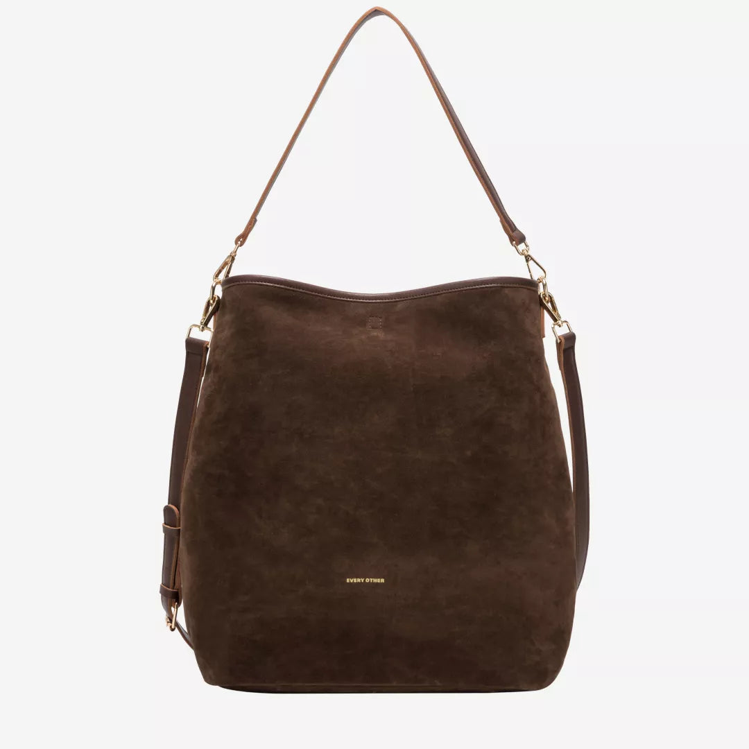 Every Other Suede Effect Single Strap Shoulder Bag - Brown
