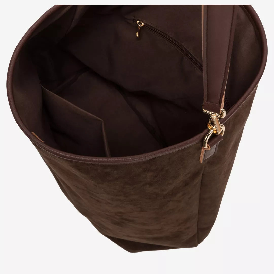 Every Other Suede Effect Single Strap Shoulder Bag - Brown