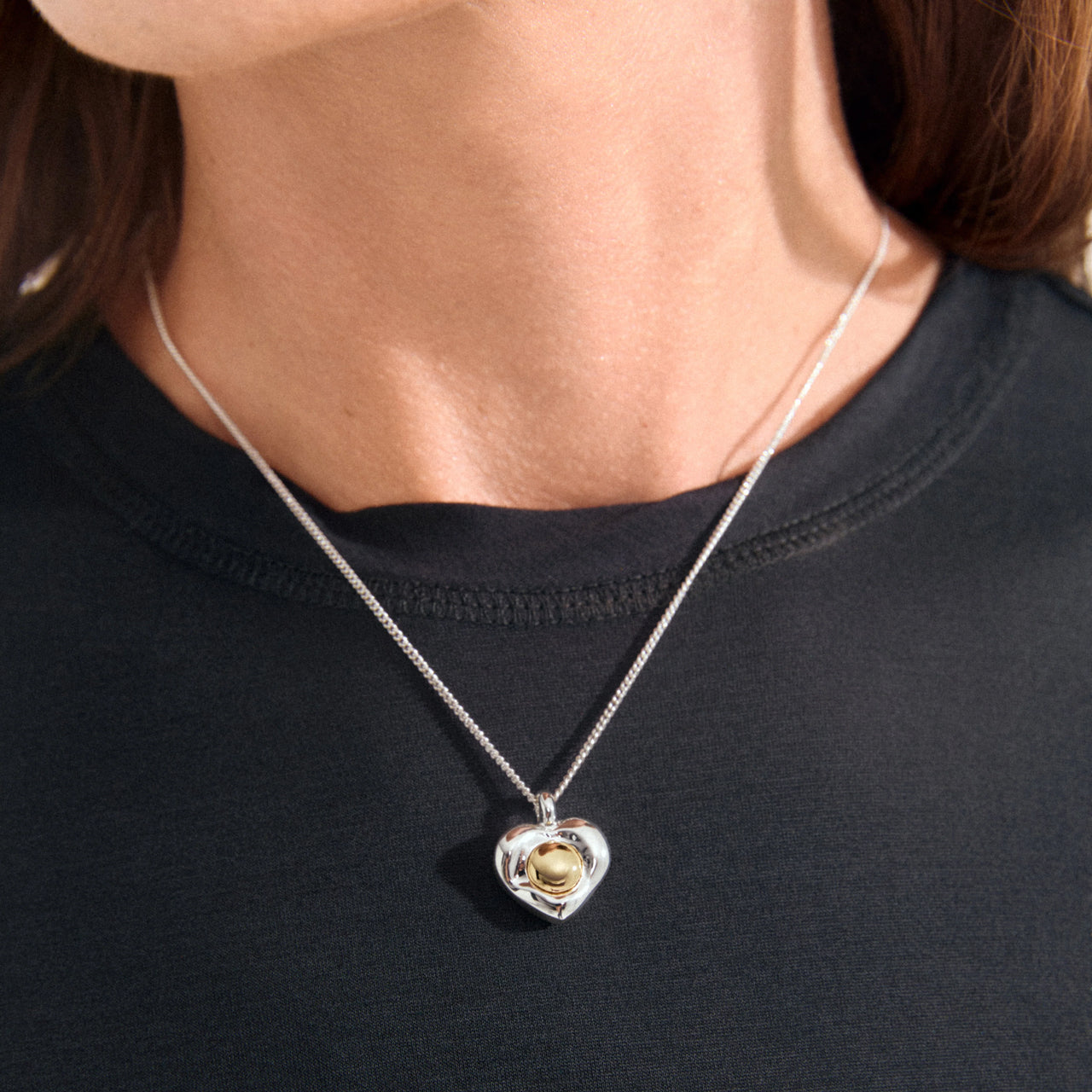 Pilgrim Nova Heart Necklace Sliver