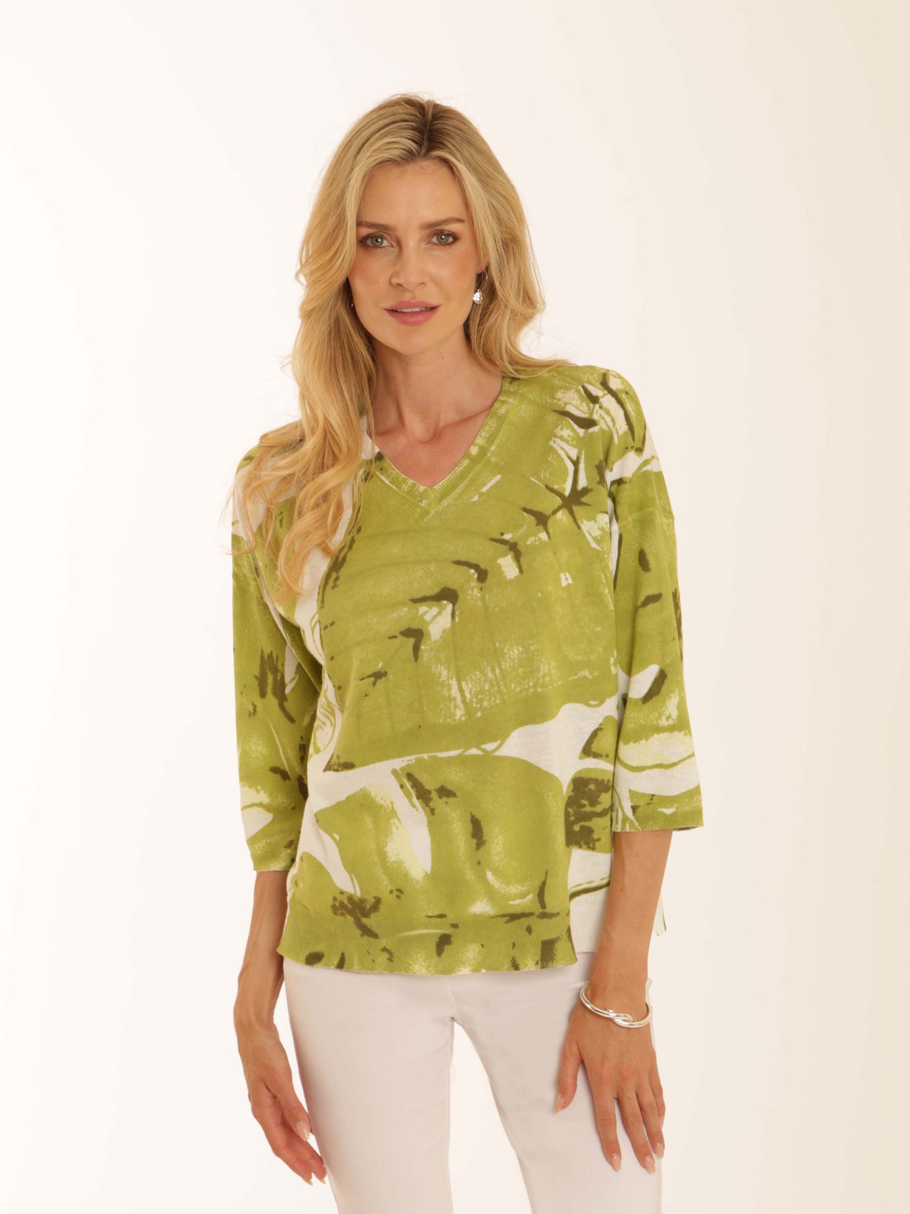 Pomodoro Abstract Print Jumper - Apple Green