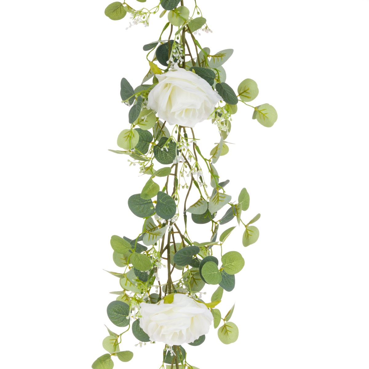 FloralSilk Rose and Eucalyptus Garland