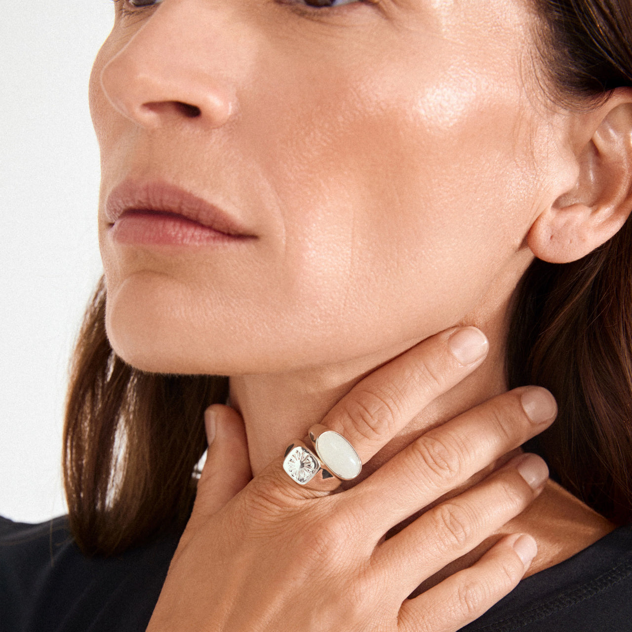 Pilgrim Prism Rings Set Of 2 Sliver