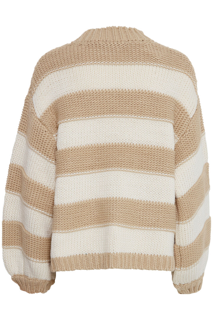 B.Young Noemi Wide Striped Beige Sweater