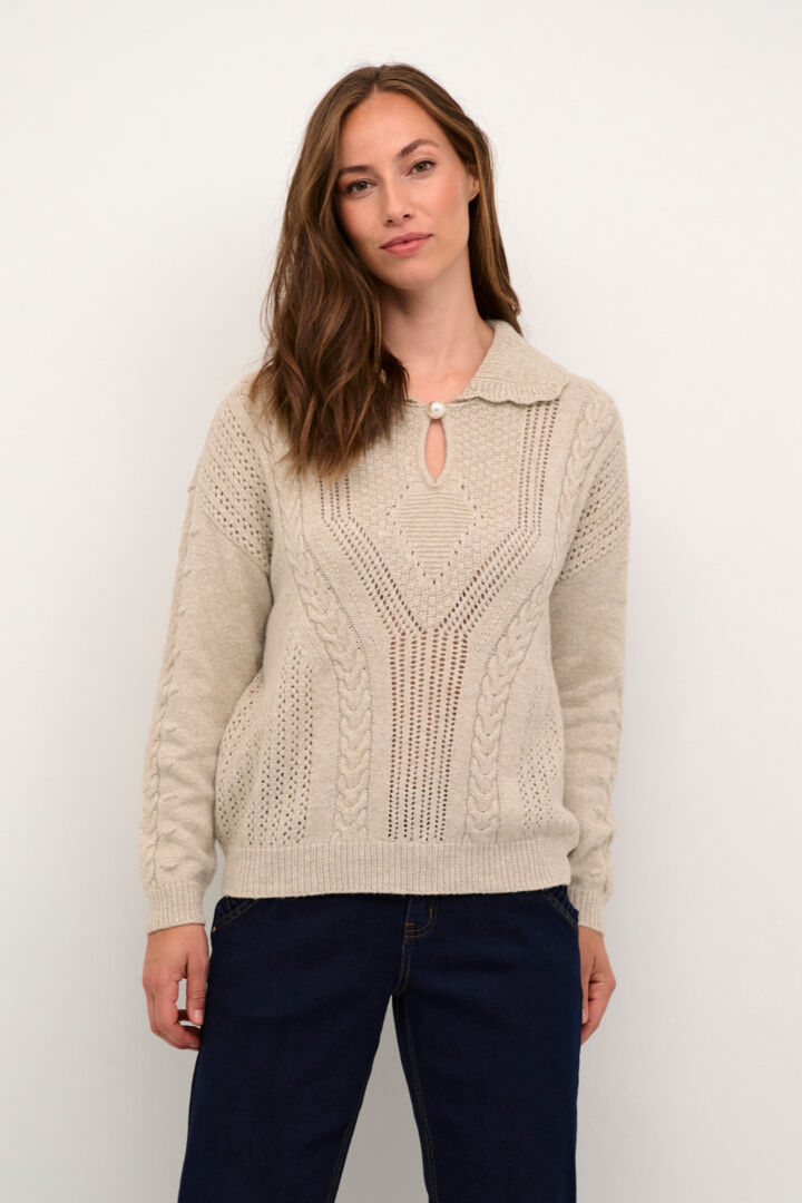 Cream Serapia Knit Pullover
