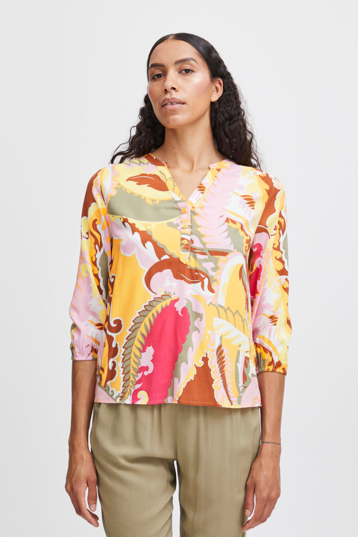 B.Young Joella Yarrow Paisley V-neck Shirt