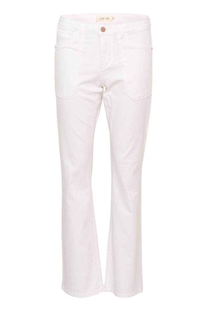 Cream Bootcut Jeans - Snow White