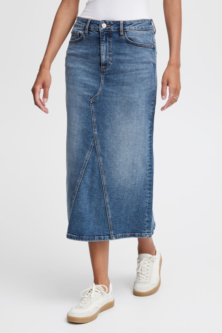 B.Young Leya Mid Blue Denim Skirt