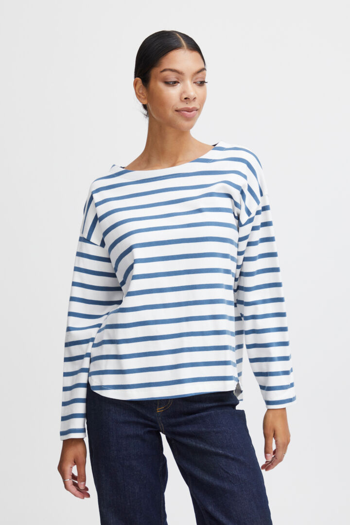 B.Young Ramsi Blue Striped Pullover