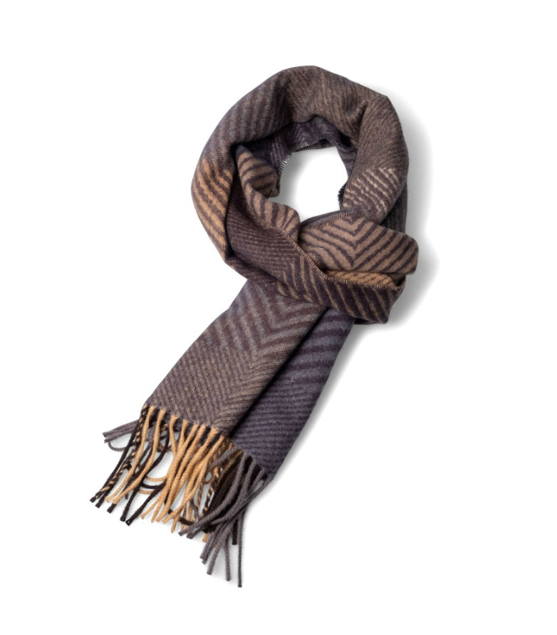 Fynch Hatton Navy Herringbone Check Scarf