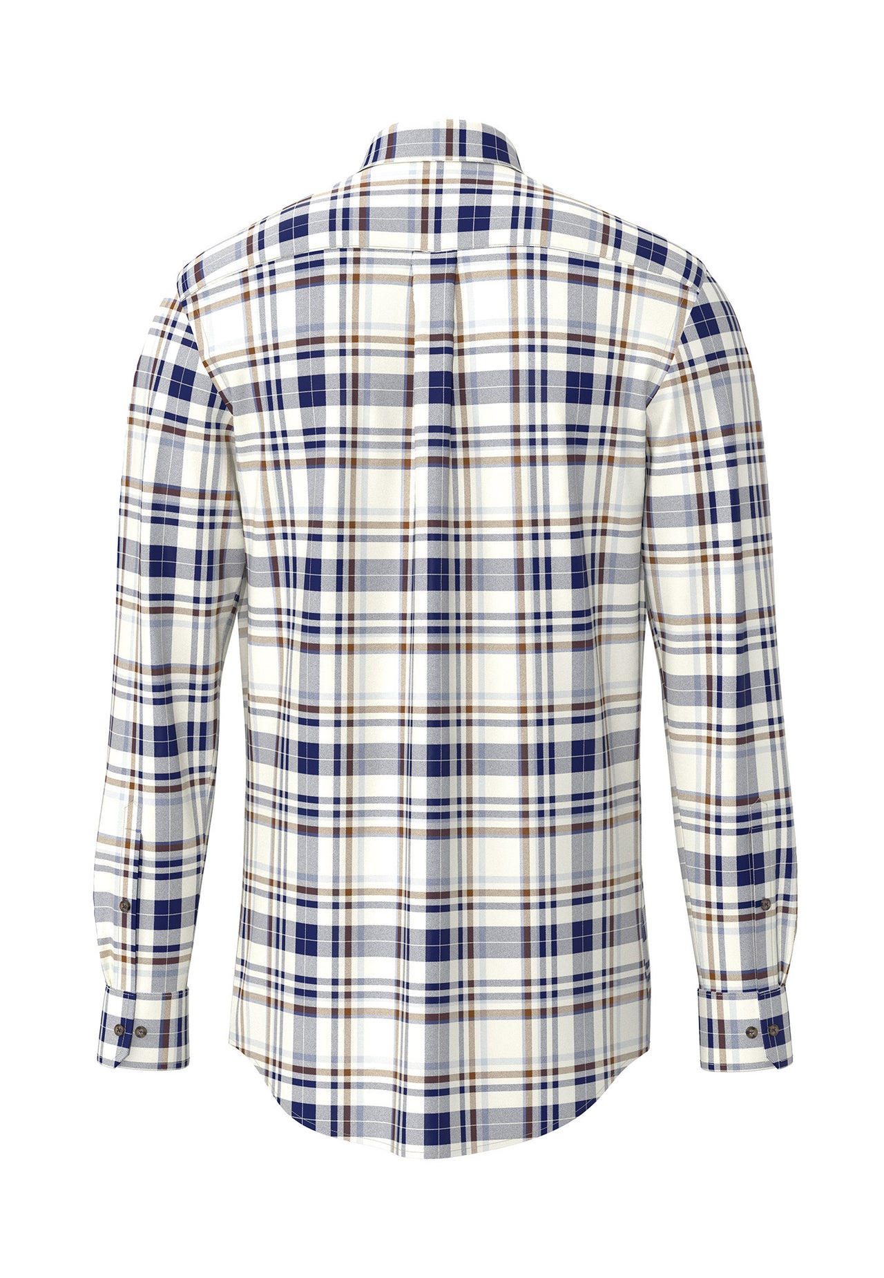 Fynch Hatton Misty Blue Herringbone Check Shirt