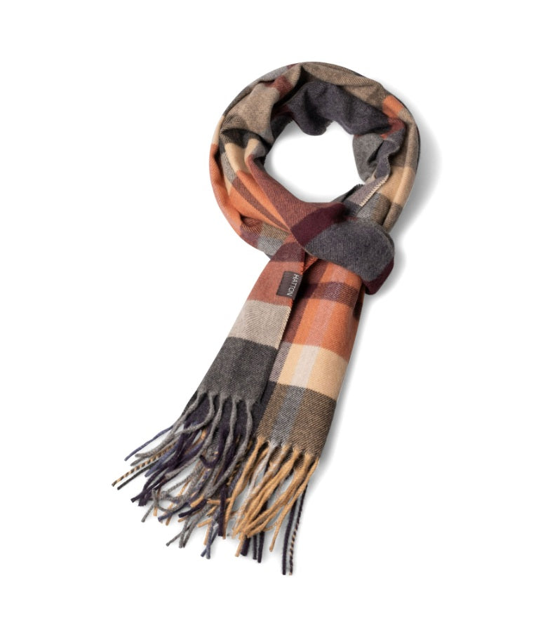 Fynch Hatton Deep Merlot Soft Check Scarf