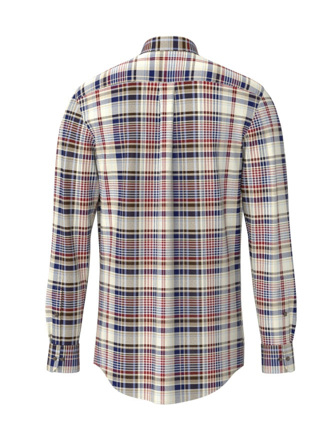 Fynch Hatton Garnet Red Flannel Check Shirt