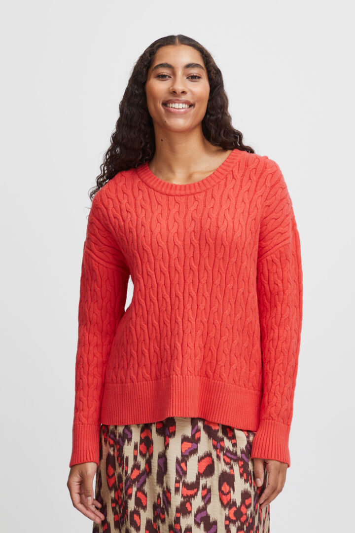 B.Young Manina Orange Cable Jumper