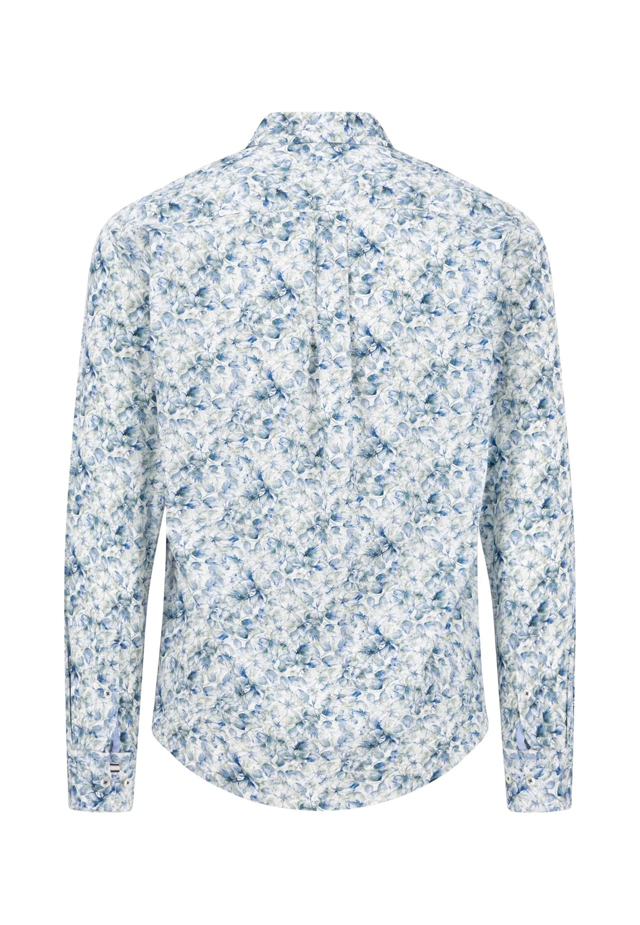 Fynch Hatton Premium Print Shirt- Harbor Blue