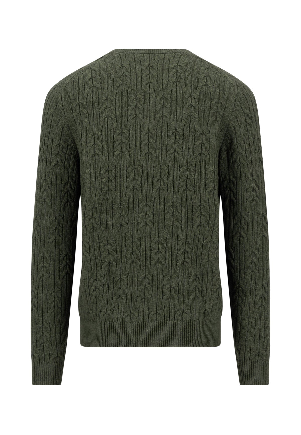 Fynch Hatton Green Cable Knit Crew Neck