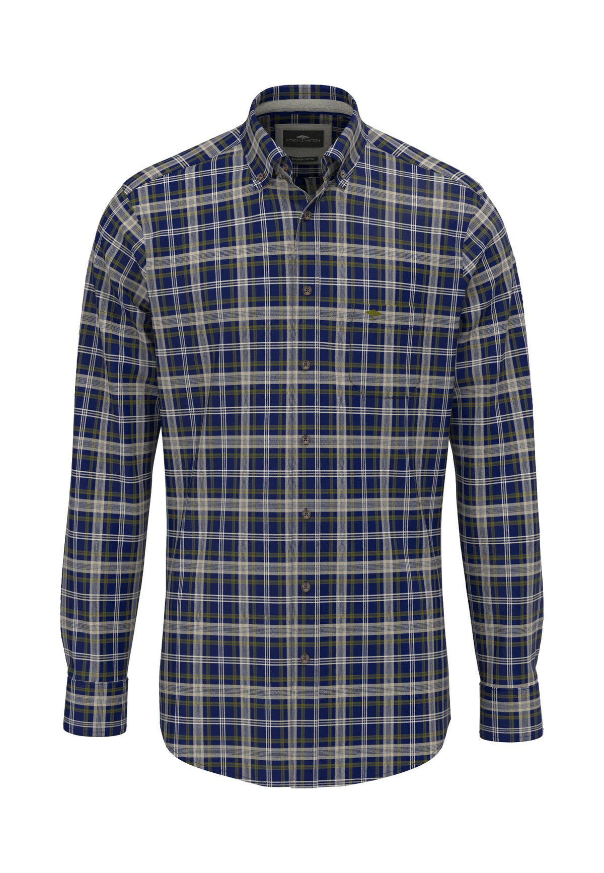 Fynch Hatton Mens Flannel Shirt - Ink Blue